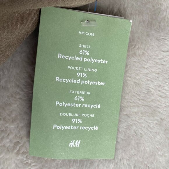 H&M Men's Trousers 33W 34x28 Measured Slim Fit Brown Recycled Polyester - Picture 14 of 16